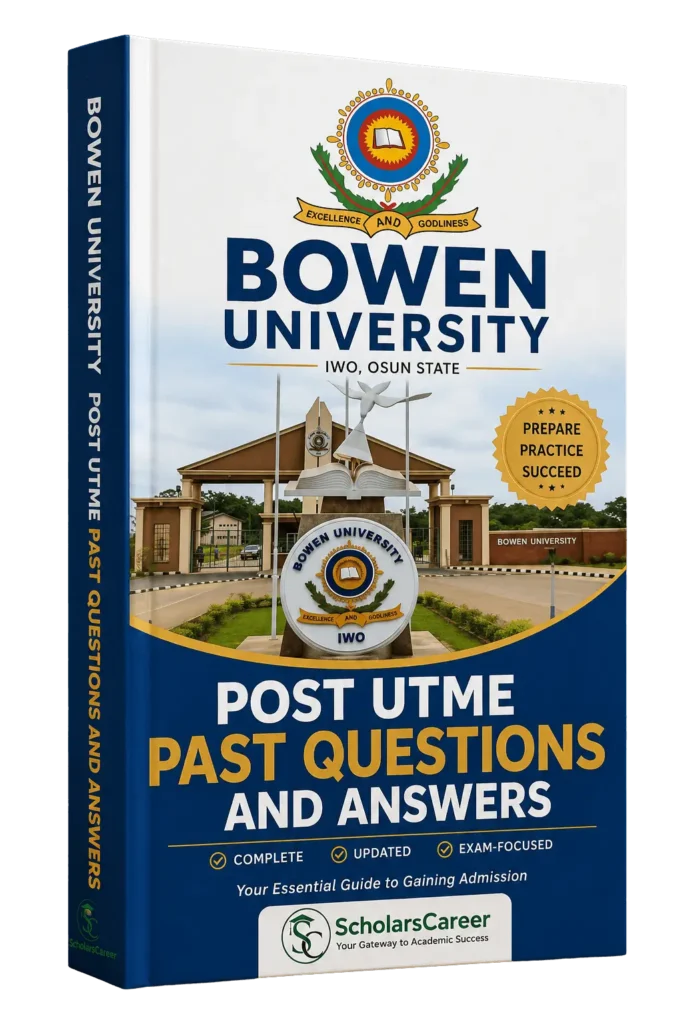 Bowen University post UTME Past Questions and answers