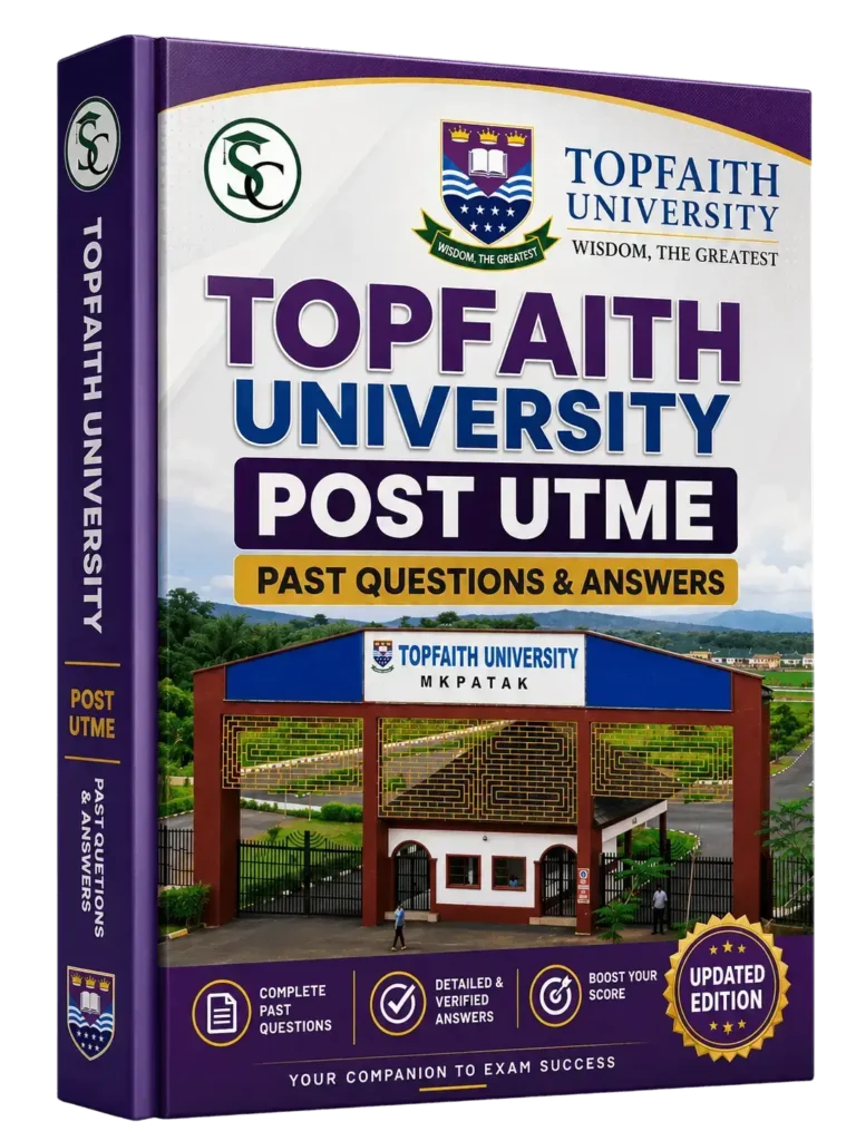 topfaith university post Utme Past questions and answers