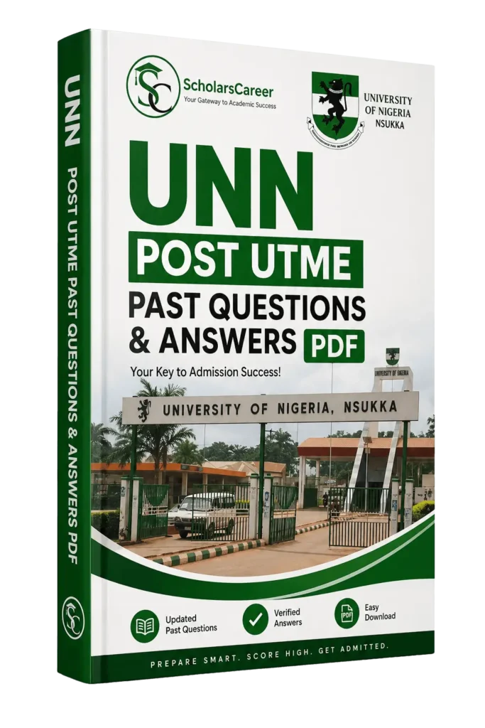 UNN post Utme Past questions and answers